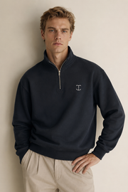 Men's Signature Quarter-Zip Navy Sweatshirt