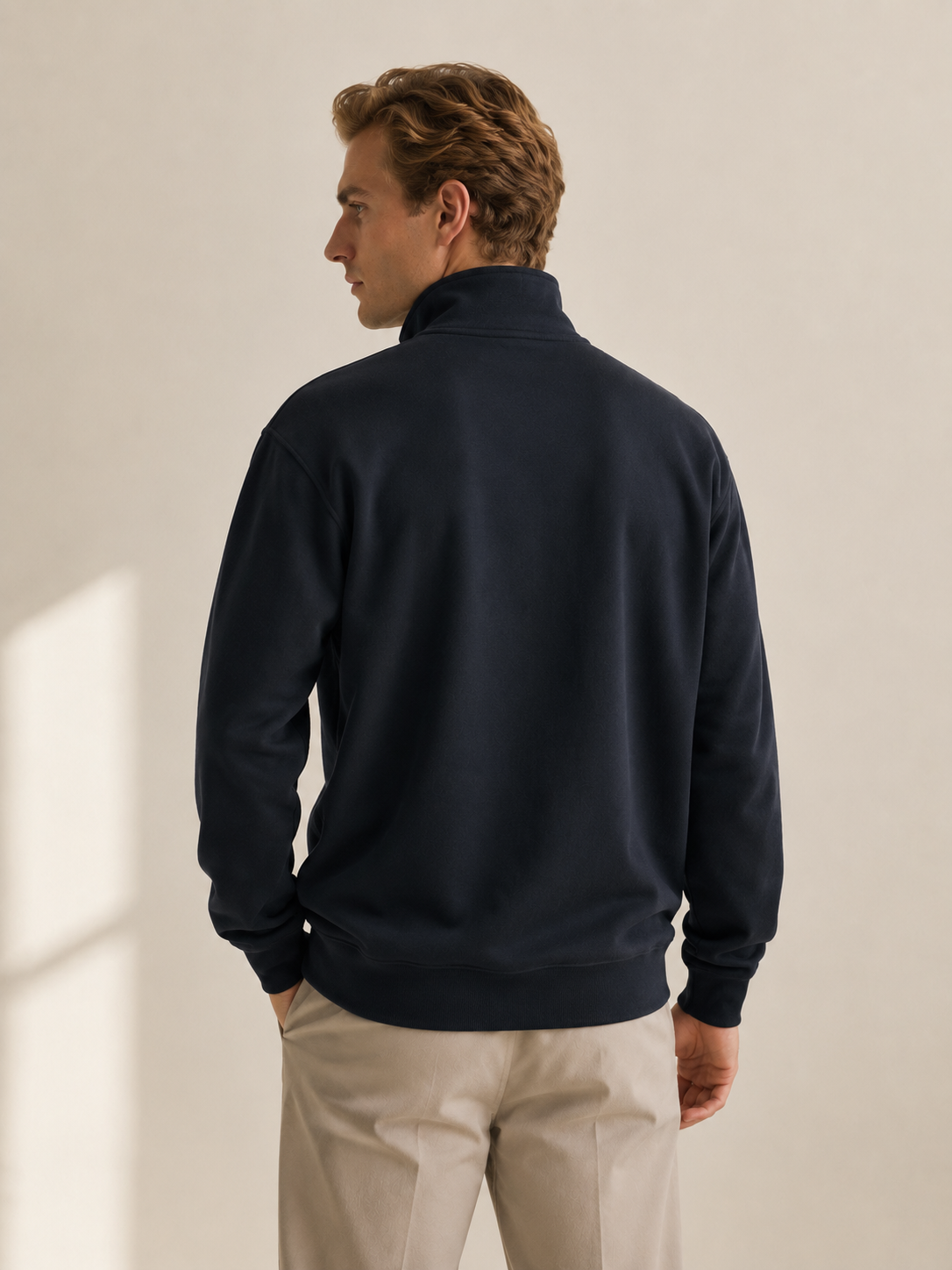 Men's Signature Quarter-Zip Navy Sweatshirt