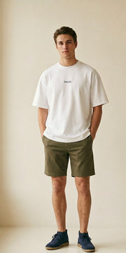 TELLS Embroidered Oversized White T-Shirt