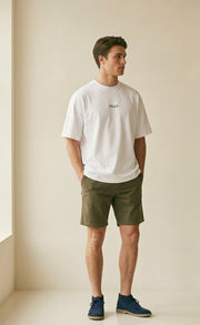 TELLS Embroidered Oversized White T-Shirt
