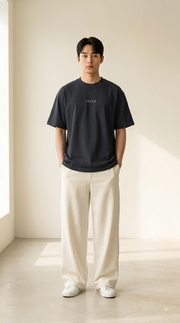 TELLS Embroidered Oversized Navy Blazer T-Shirt