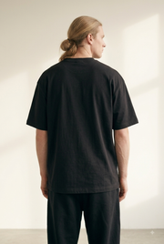 TELLS Embroidered Oversized Black T-Shirt