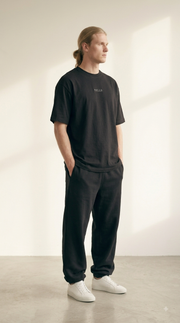 TELLS Embroidered Oversized Black T-Shirt