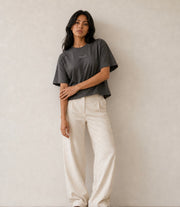 Women’s TELLS Signature Dark Gray Boxy Tee