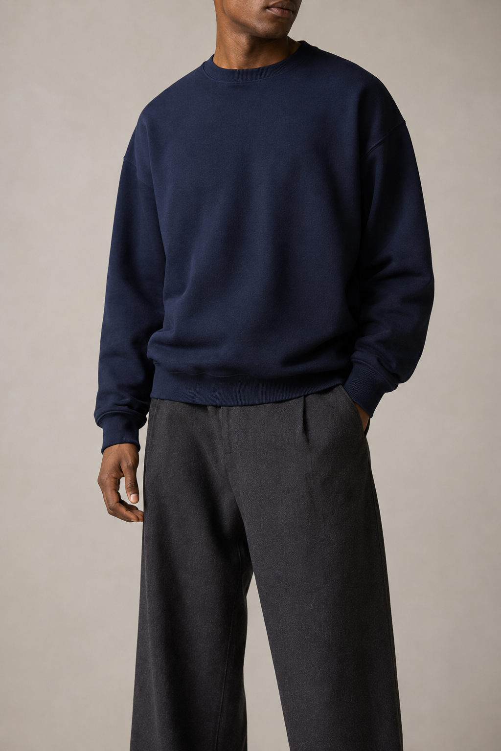 Still Crewneck Sweatshirt in Navy Blue