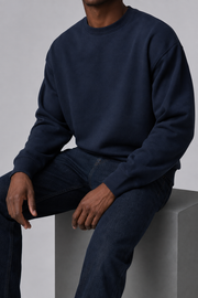Still Crewneck Sweatshirt in Navy Blue