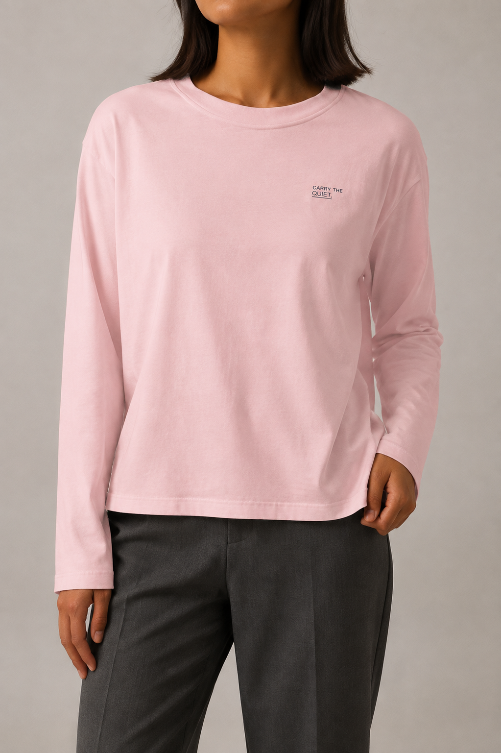 Quiet Sunfade Long Sleeve T-Shirt in Pink