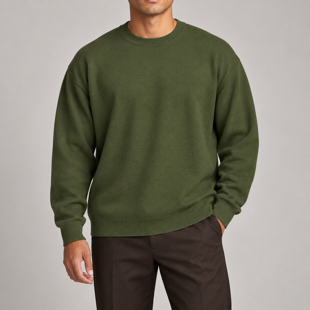 Slow Days Relaxed Crewneck in Olive
