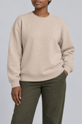 Soft Pause Relaxed Crewneck in Taupe