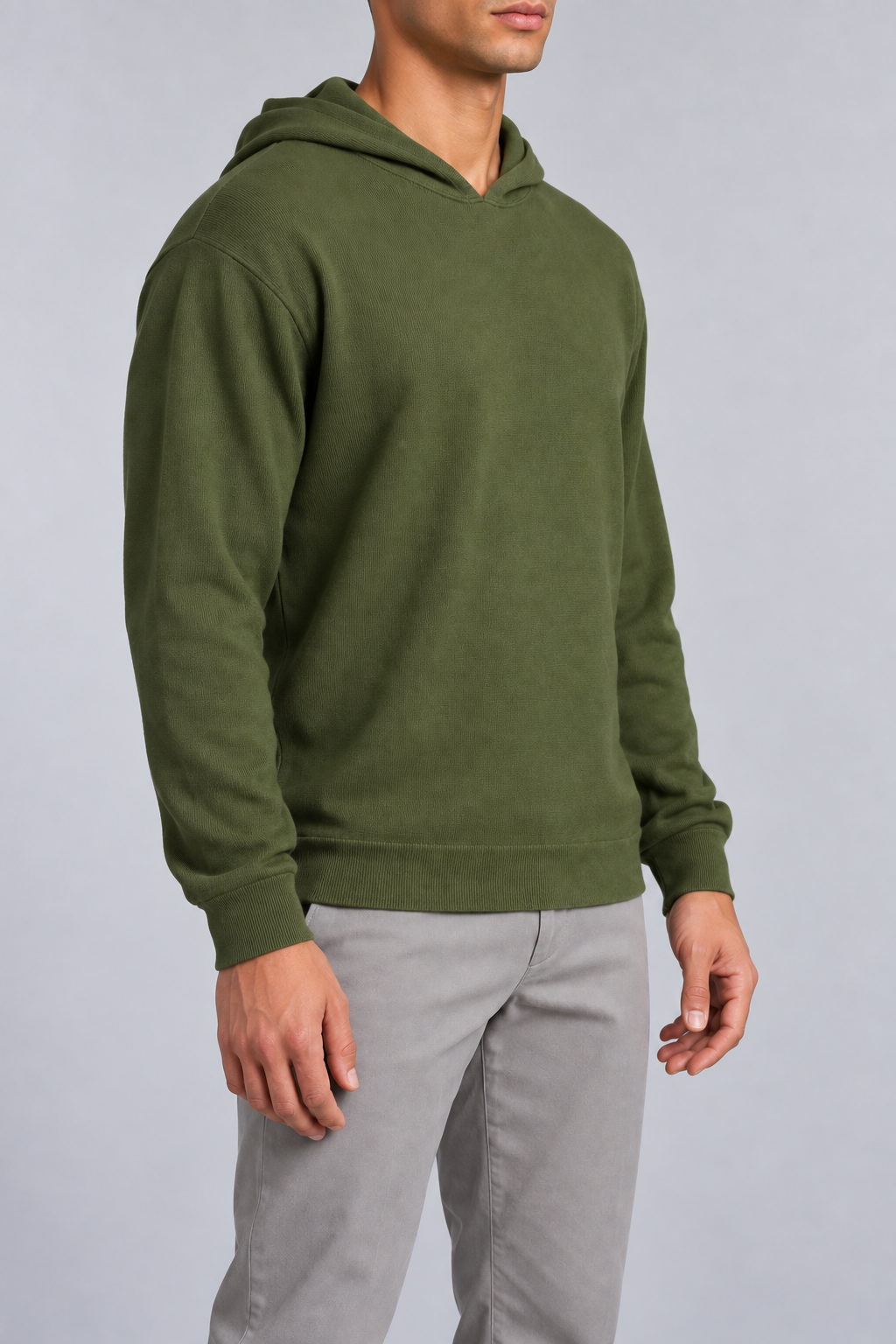 Off Hours Knit Hoodie in Olive
