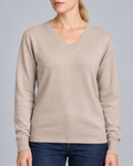 Soft Angle V-Neck Sweater in Taupe