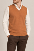 Quiet Layer V-Neck Vest in Rust