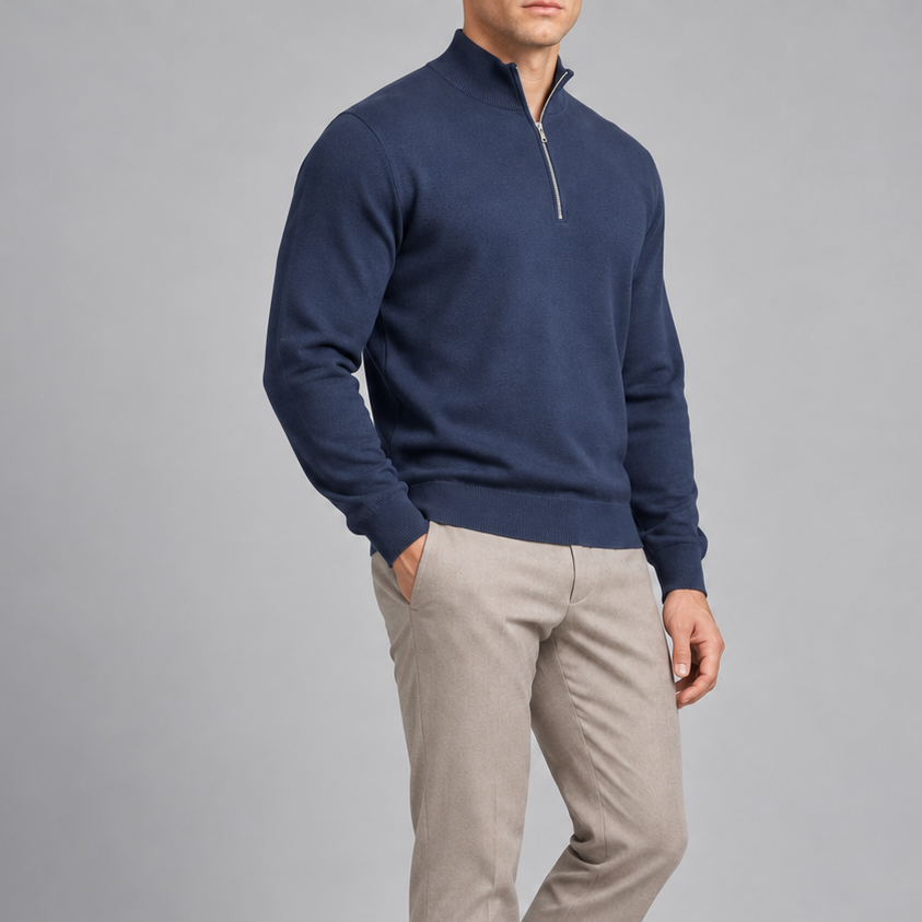 Open Pace Quarter-Zip Sweater in Navy