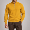 Open Pace Quarter-Zip Sweater in Mustard