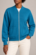 Soft Afterlight Knit Bomber in Cyan