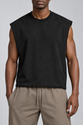 Raw Form Terry Tank in Black