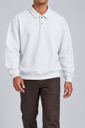 Quiet Club Polo Sweatshirt in Flower Gray