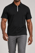 Clean Interval Zip Polo in Black