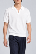 Still Hour Knit Polo in White