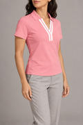 Court Ease V-Neck Polo in Pink