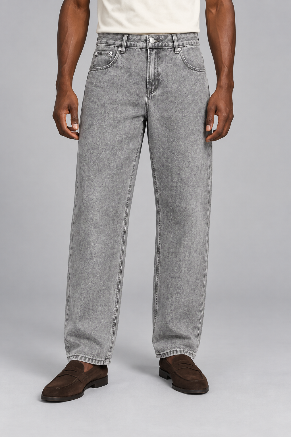 Still Rhythm Straight Jeans in Light Gray