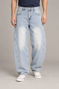 Pale Orbit Barrel Jeans in Light Blue