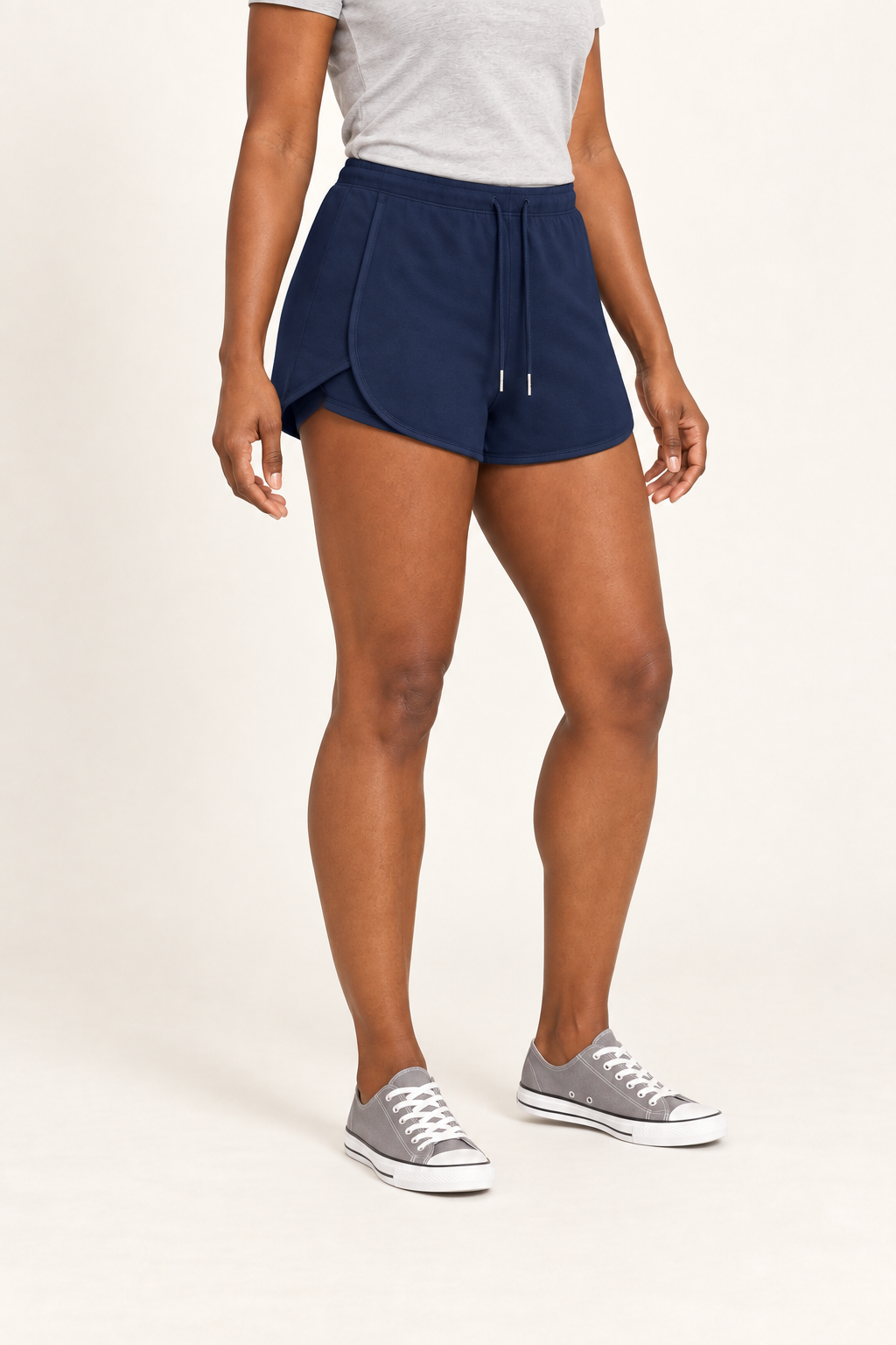 Soft Circuit Drawstring Shorts in Navy Blue