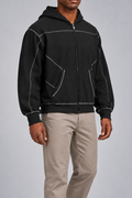 Outline Studio Fleece Zip Hoodie in Black