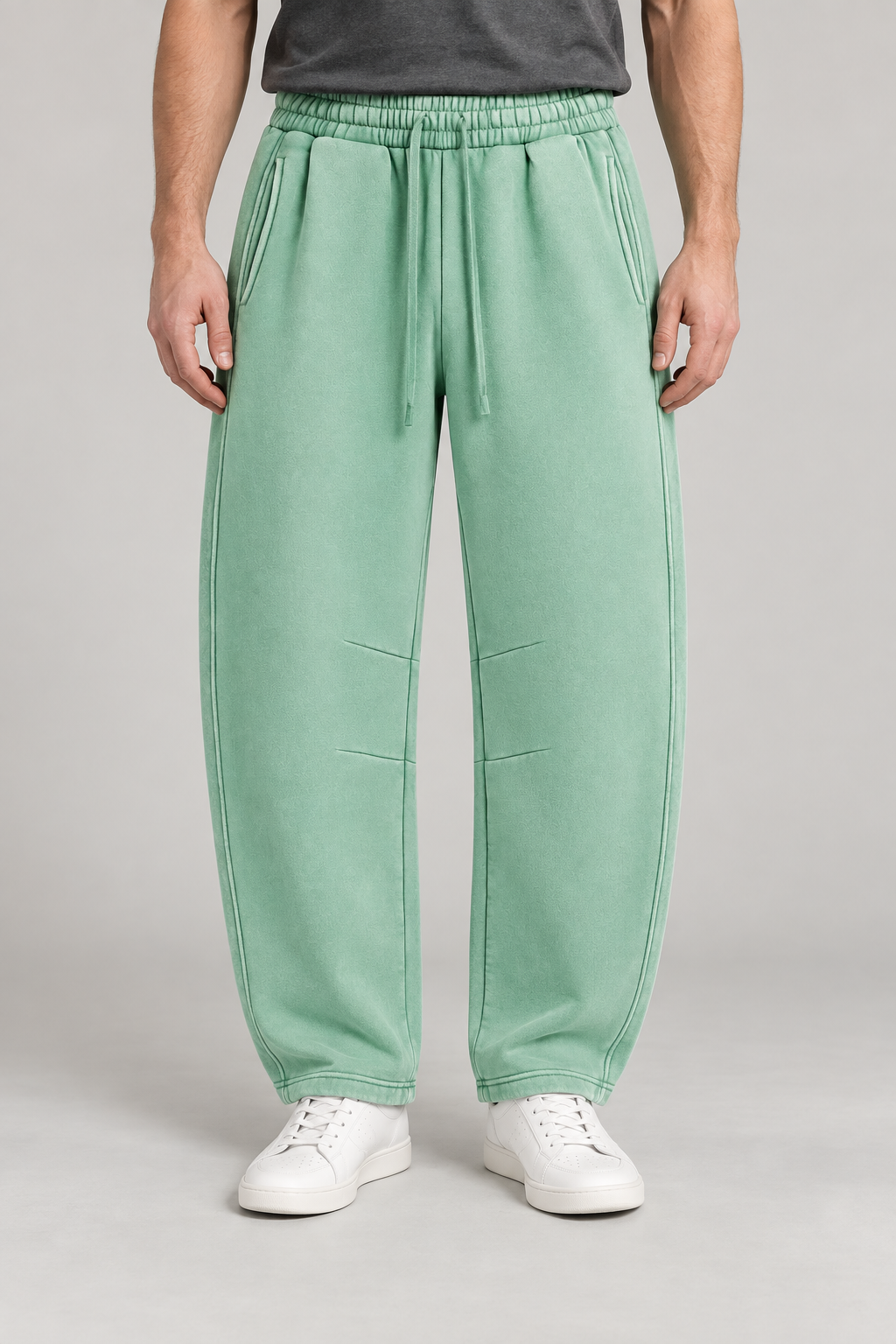 After Hours Barrel Fleece Sweatpants in Mint Green