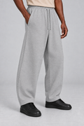 Soft Grid Waffle Barrel Pants in Flower Gray
