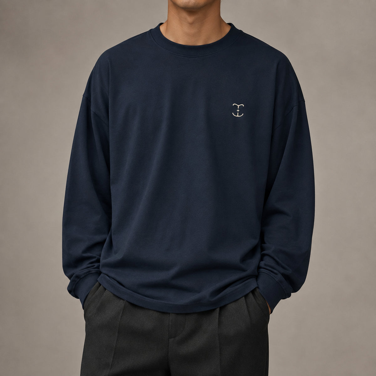 Archive Long Sleeve T-Shirt in Navy