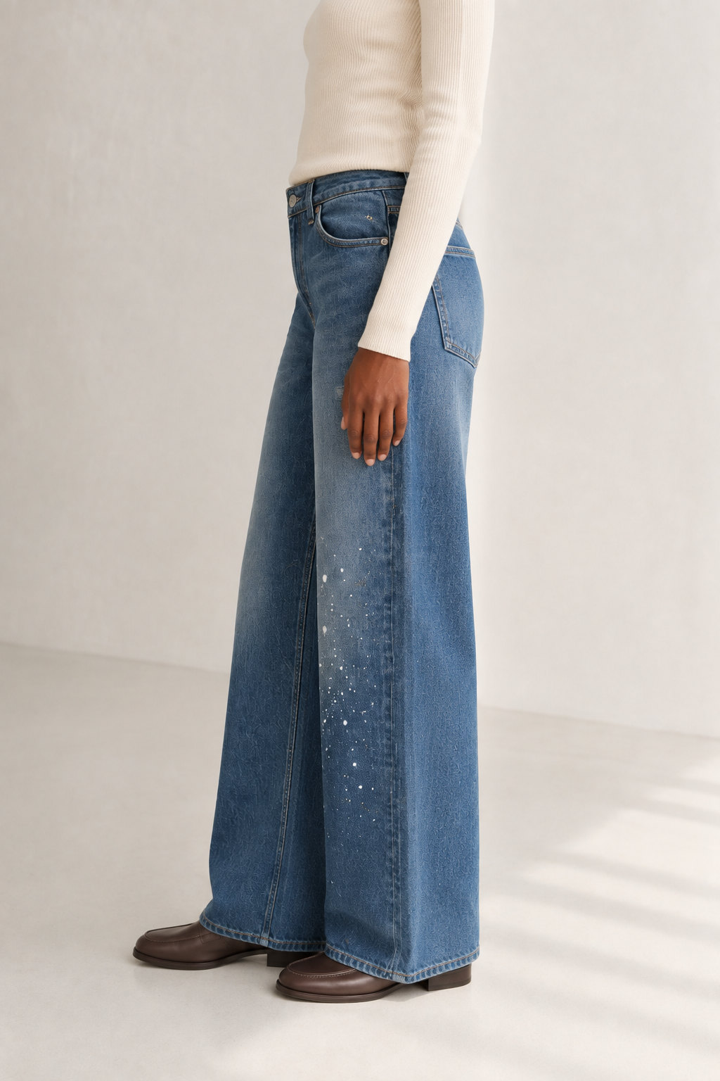 Blue Trace Straight Jeans side view