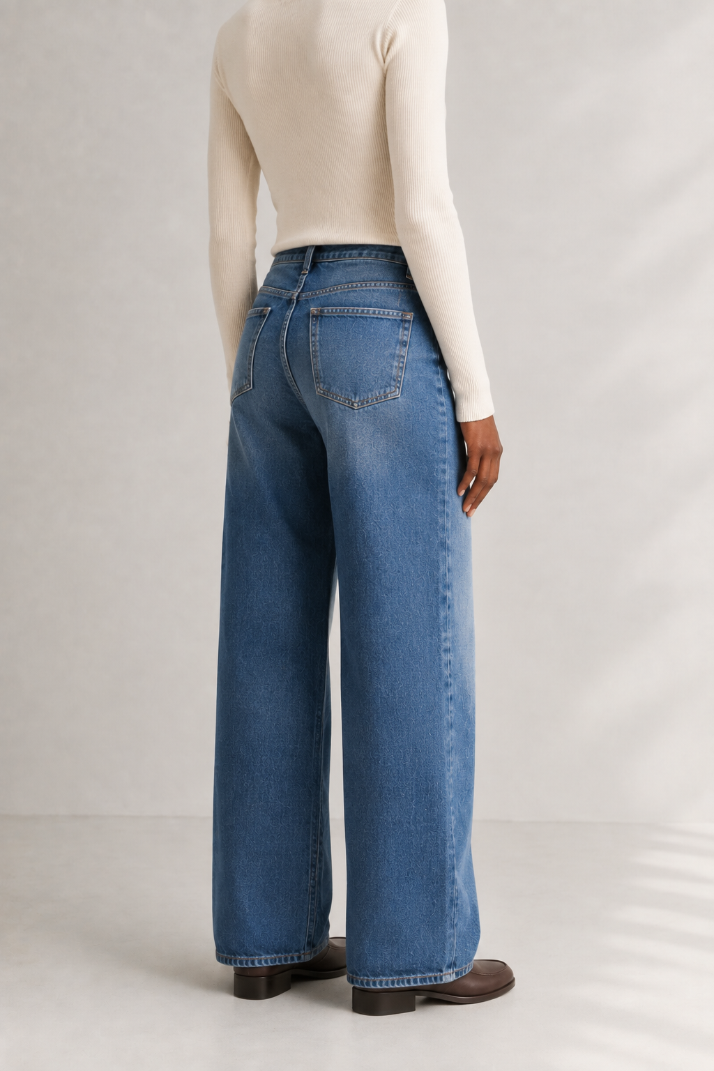 Blue Trace Straight Jeans back view