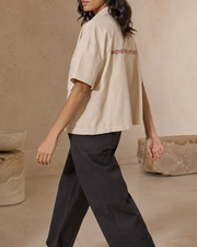 Late Bloom Crop Shirt in Apricot view 4