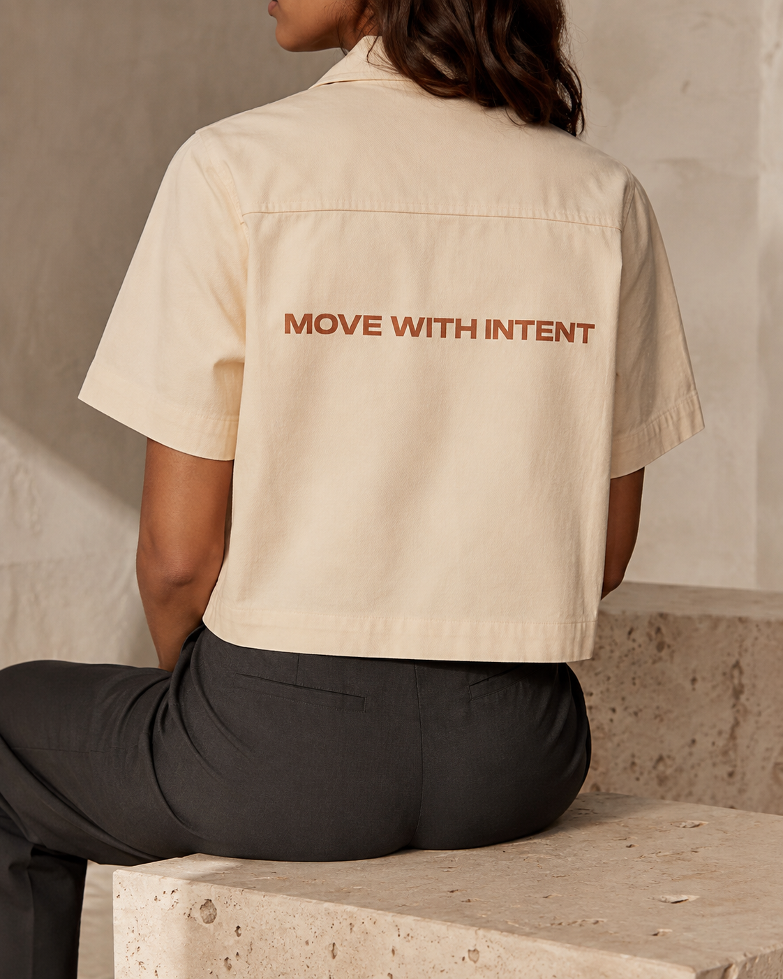 Late Bloom Crop Shirt in Apricot view 5