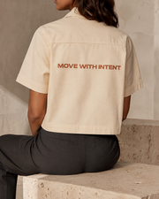 Late Bloom Crop Shirt in Apricot view 5