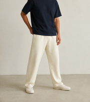 Men’s TELLS Heavyweight Navy Oversized T-Shirt — cropped below face