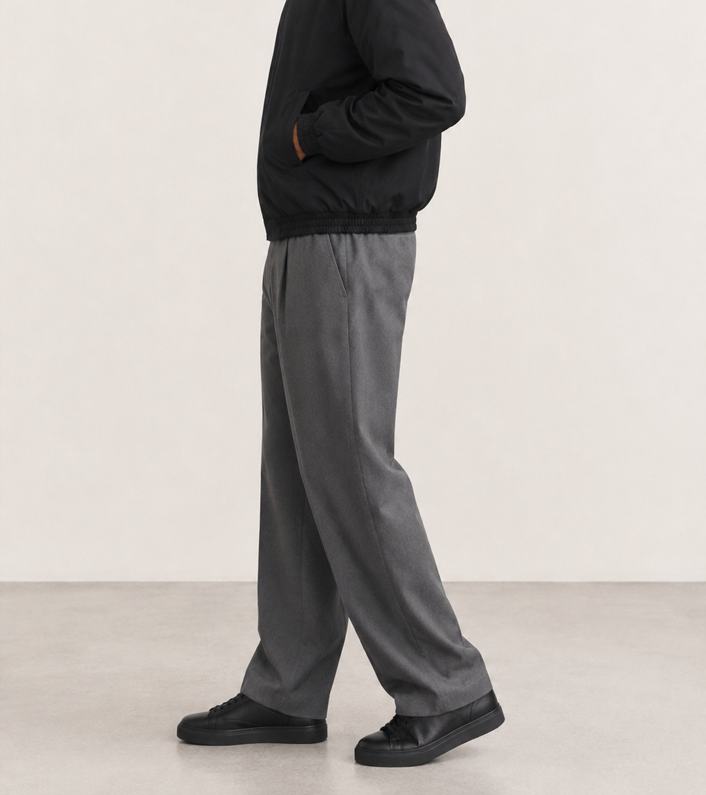 Men Stand Collar Bomber Black Jacket — cropped below face