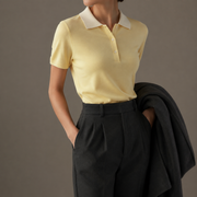 Mint Signal Polo in Light Yellow tailored styling