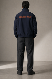 Night Route Track Jacket in Navy Blue back quote