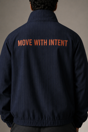 Night Route Track Jacket in Navy Blue quote detail