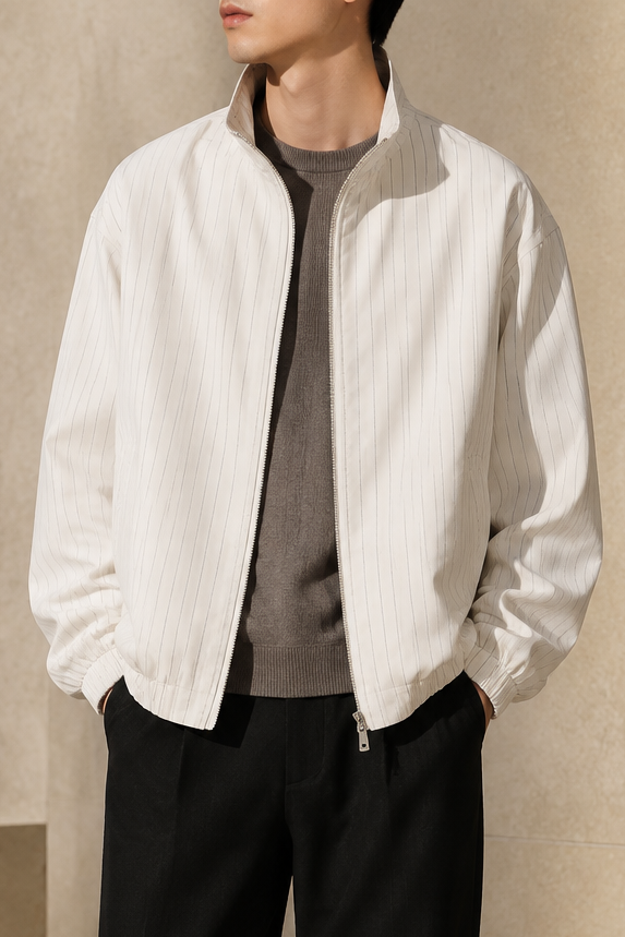 Night Route Track Jacket in White front hero view