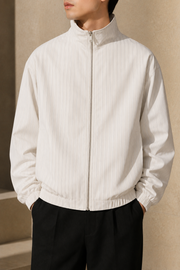 Night Route Track Jacket in White front detail