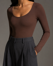 Quiet Motion Bodysuit in Coffee view 4