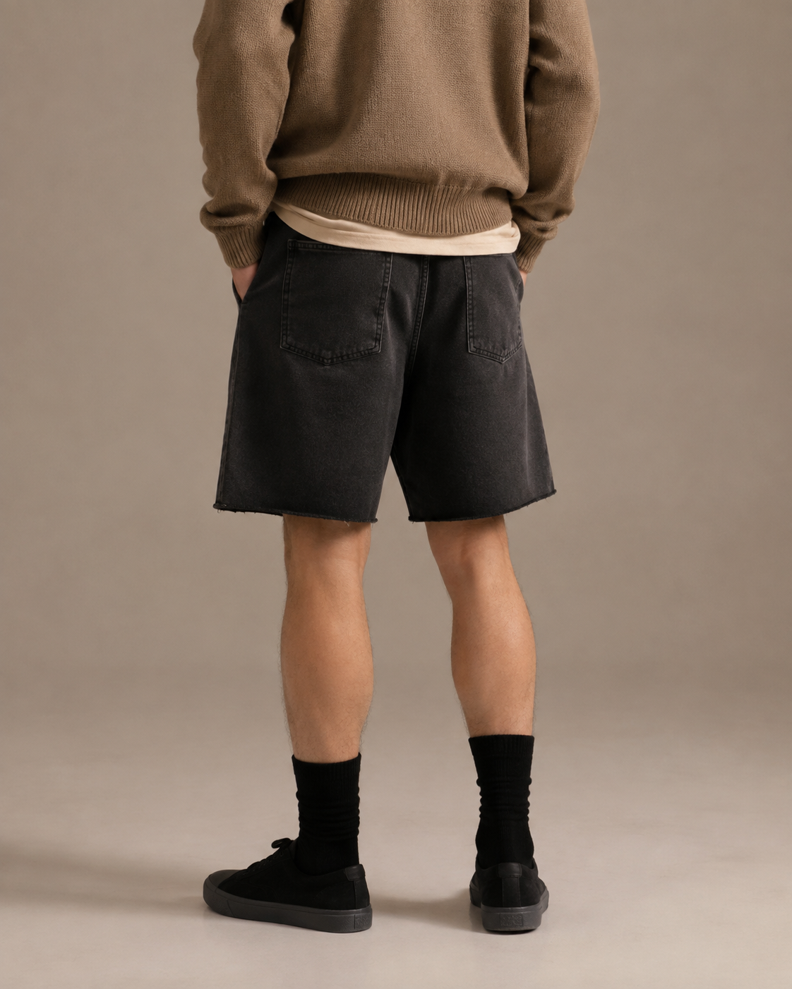 Rawpath Cotton Short in Black rear view