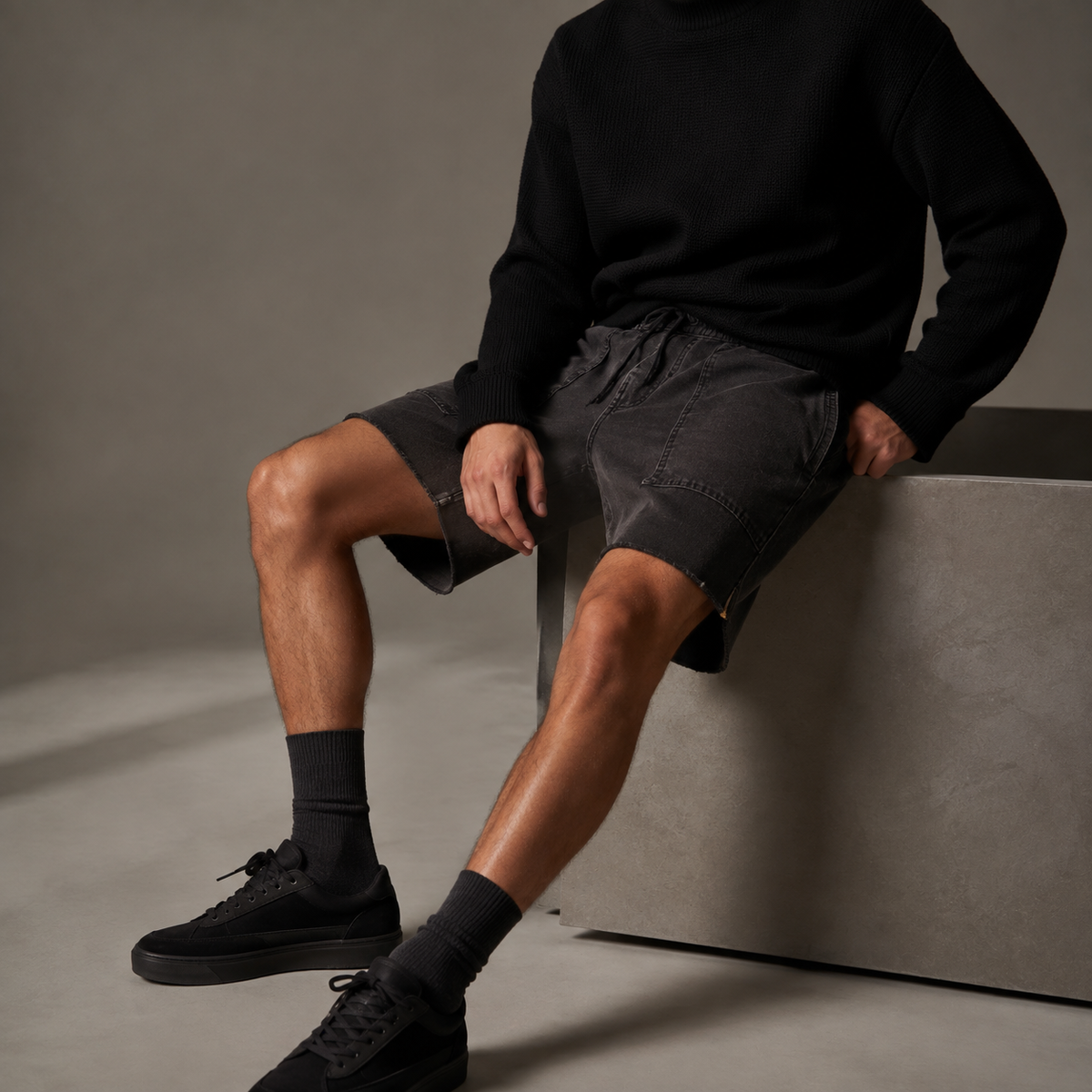 Rawpath Cotton Short in Dark Gray view 2