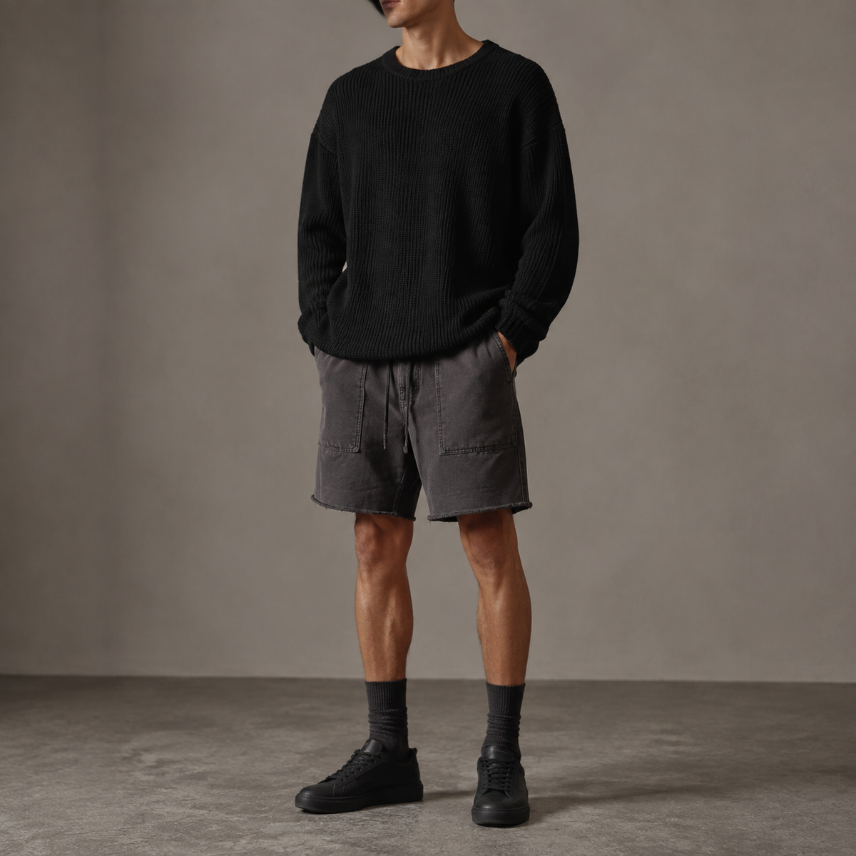 Rawpath Cotton Short in Dark Gray view 5