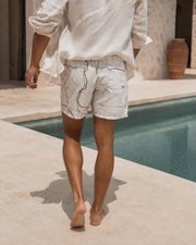 Routebound Recycled Swim Trunk in White view 3