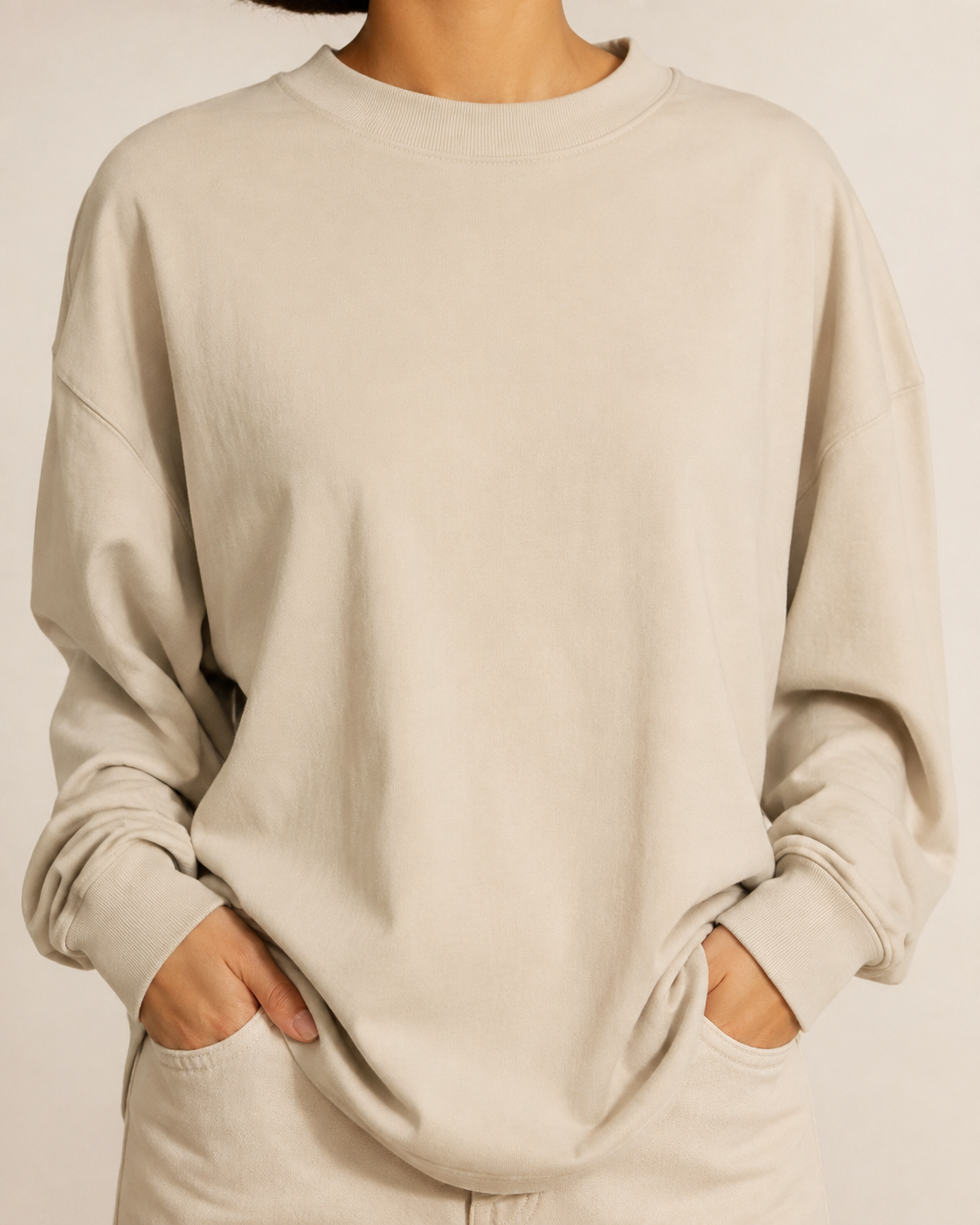 Sandnote Long Sleeve in Sand Color view 3