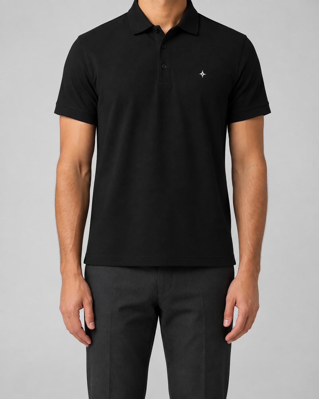 Signal Pique Polo in Black front